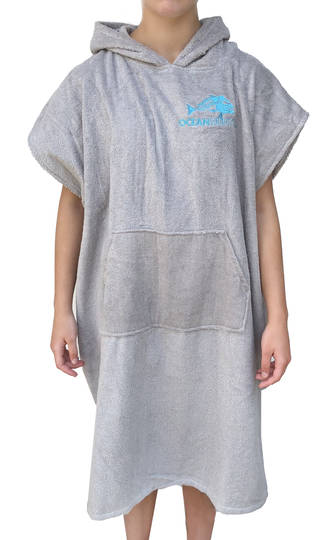 Ocean Hunter Hooded Poncho - Medium Grey